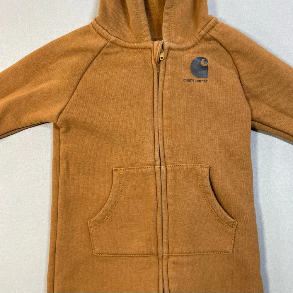 Carhartt Infant Fleece Zip Front Long Sleeve Coverall, Attached Hood - 9 Months